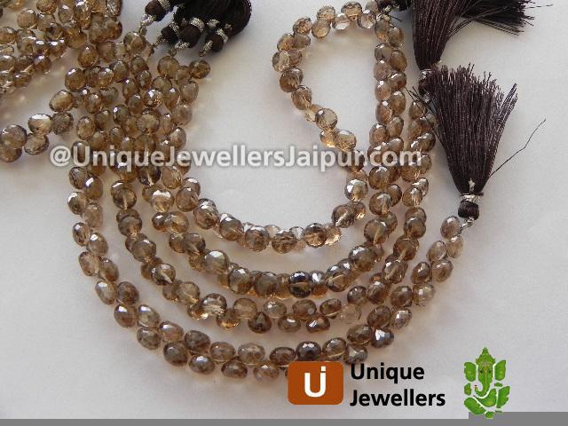 Chocolate Quartz Faceted Onion Beads